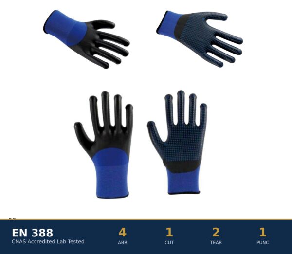 TPR-Reinforced Work Gloves 15/18G – MicroFoam Nitrile Coated