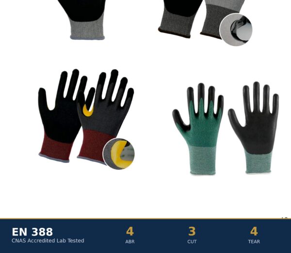 MicroFoam Nitrile Coated Safety Work Gloves 15/18G