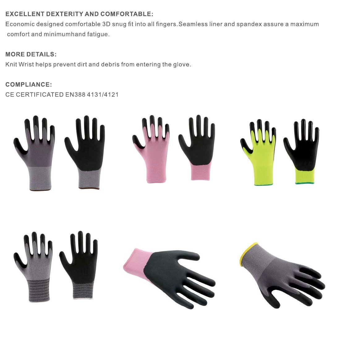 MicroFoam nitrile-coated work gloves 15G or 18G
