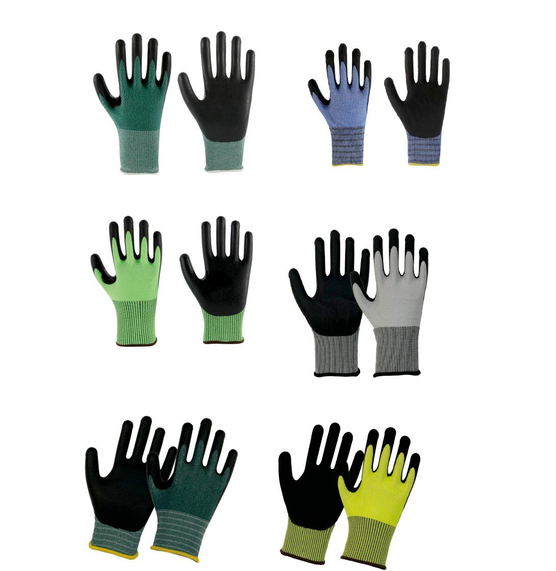 Cut-resistant nitrile gloves with A2 to A9 options